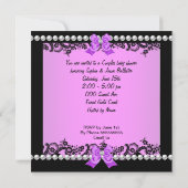 Invitation Couples Baby shower Girl Zebra Purple (Dos)