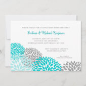 Invitation Couples Baby shower Invitation, gris turquoise (Devant)