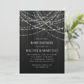 Invitation Couples Baby shower String éclats Noir Rustique (Debout devant)