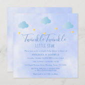 Invitation Couples Baby shower Twinkle Twinkle Little Star (Devant / Derrière)