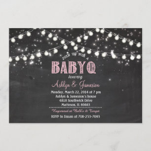 Invitation Couples BabyQ Baby shower barbecue LumièresInvitat