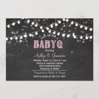 Invitation Couples BabyQ Baby shower barbecue LumièresInvitat
