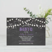 Invitation Couples BabyQ Baby shower barbecue LumièresInvitat (Debout devant)