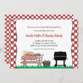 Invitation Couples BBQ nuptiale douche (Devant / Derrière)