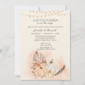 Invitation Couples Citrouille sur le chemin Baby shower d'aut (Devant)