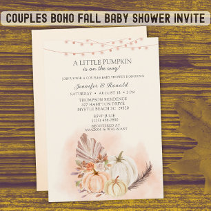 Invitation Couples Citrouille sur le chemin Baby shower d'aut