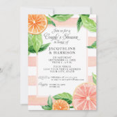 Invitation Couples Citrus Pink Grapefruit Aquarelle (Devant)