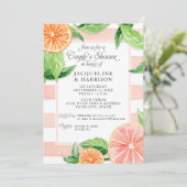 Invitation Couples Citrus Pink Grapefruit Aquarelle (Debout devant)