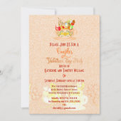 Invitation Couples Coeurs Floraux Teacup Valentines Fête (Devant)