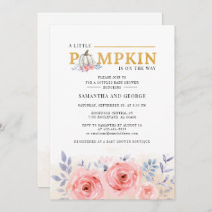 Invitation Couples d'aquarelle florale Baby shower Botanique