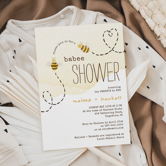 Invitation Couples de bee doux Bumblebee Douche bébé