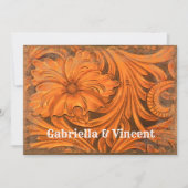 Invitation Couples de fleurs rustiques Wedding shower occiden (Devant)