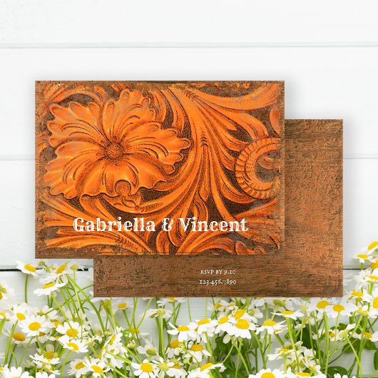 Invitation Couples de fleurs rustiques Wedding shower occiden