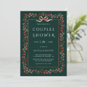 Invitation Couples de framboise rouge Douche vert (Debout devant)