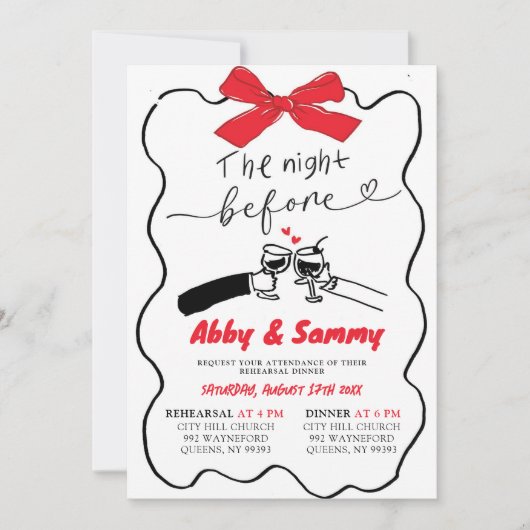 Invitation Couples de mâchoires rouges à la main (Devant)