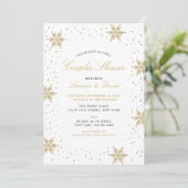 Invitation Couples de neige d'hiver Gold et Black Wedding sho (Debout devant)