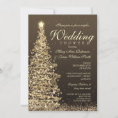 Invitation Couples de Noël Douche Or (Devant)