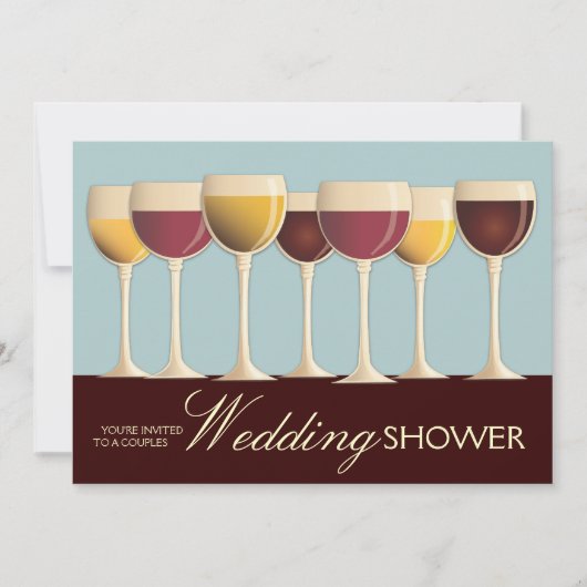Invitation Couples de sélection Wineglass Wedding shower en T (Devant)
