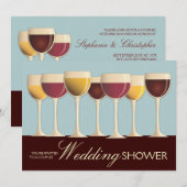 Invitation Couples de sélection Wineglass Wedding shower en T (Devant / Derrière)