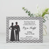 Invitation Couples de silhouettes sur tableau noir (Debout devant)