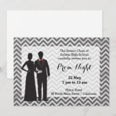 Invitation Couples de silhouettes sur tableau noir (Devant / Derrière)