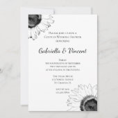 Invitation Couples de tournesol noir et blanc Wedding shower (Devant)