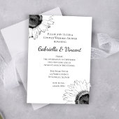 Invitation Couples de tournesol noir et blanc Wedding shower