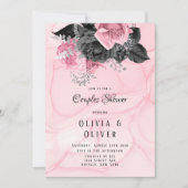 Invitation Couples d'encre couleur rose et noire de luxe avec (Devant)