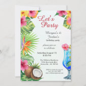 Invitation Couples d'été tropicaux Ami Anniversaire conjoint (Devant)