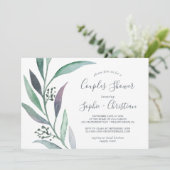 Invitation Couples d'Eucalyptus violet et vert Douche (Debout devant)