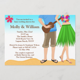Invitation Couples d'invitation de wedding shower de Luau