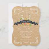 Invitation Couples Douche Antler Fleur sauvage Starburst Rust (Devant)