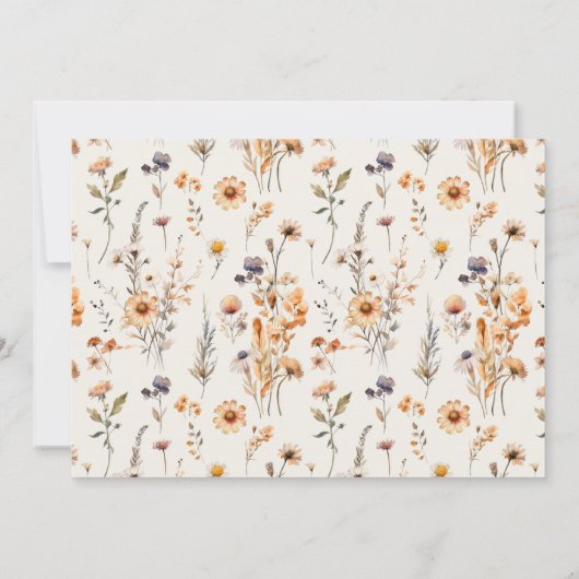 Invitation Couples Douche Automne Fleurs sauvages Boho (Dos)