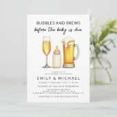 Invitation Couples Douche Bubbles & Brews avant que bébé soit (Debout devant)