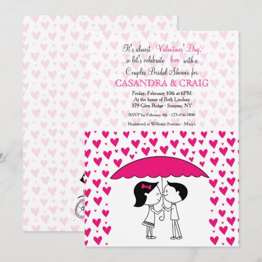 Invitation Couples Douche d'amour (Devant / Derrière)