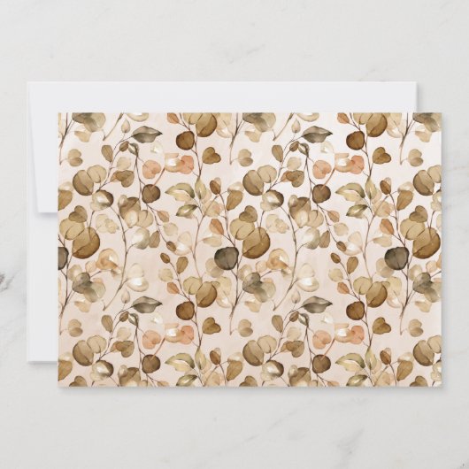 Invitation Couples Douche Eucalyptus Automne Mariage Automne (Dos)