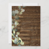 Invitation Couples Douche Eucalyptus Verdure Bois rustique (Dos)