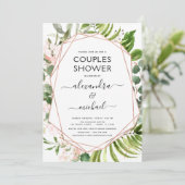 Invitation Couples Douche Eucalyptus Verdure géométrique (Debout devant)