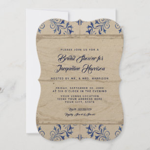 Invitation Couples Douche Ferme Marine Kraft Bois Rustique