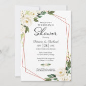 Invitation Couples Douche Géométrique Flore Vert (Devant)