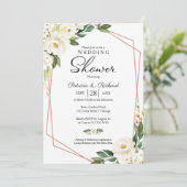 Invitation Couples Douche Géométrique Flore Vert (Debout devant)