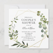 Invitation Couples Douche Moderne Verdure Botanique (Devant)