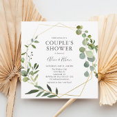 Invitation Couples Douche Moderne Verdure Botanique