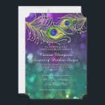 Invitation Couples Douche Peacock Plumes Bijoux<br><div class="desc">L'invitation à la Fête des mariées du Couple et les produits d'accueil sont à votre disposition. La mariée est-elle une fille qui aime son étincelle et son glamour ? Vous voulez un Faire-part de mariage élégant et festif Peacock Feather Themes Party qui est classe et belle? Cette conception est faite...</div>