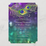 Invitation Couples Douche Peacock Plumes Bijoux<br><div class="desc">L'invitation à la Fête des mariées du Couple et les produits d'accueil sont à votre disposition. Vous voulez un Faire-part de mariage élégant et festif Peacock Feather Themes Party qui est classe et belle? Cette conception est faite de plumes de paon aquarellées à la main, ornées de bijoux en diamant...</div>