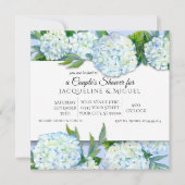 Invitation Couples Douche Périwinkle n Blanc Hydrangea Floral (Devant)
