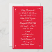 Invitation Couples Douche Romantique Nom rouge RSVP Douche (Dos)