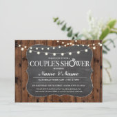 Invitation Couples Douche Rustique Chalk Fiançailles Invitati (Debout devant)