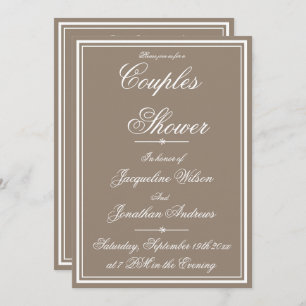Invitation Couples Douche simple élégant RSVP Garden Party