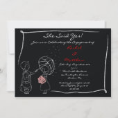 Invitation Couples doux dans l'invitation de fiançailles de (Devant)